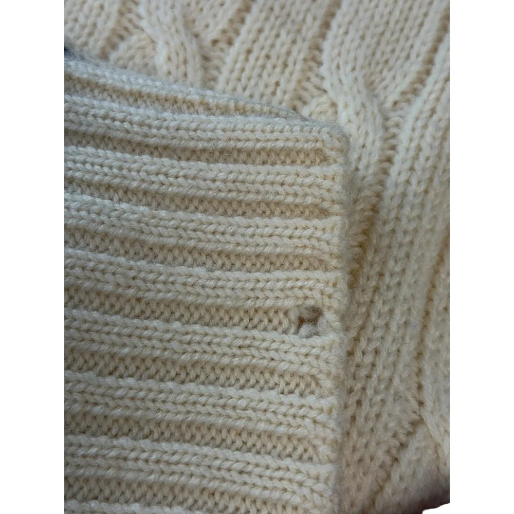 Kipling for The Nassau Shop Tennis Sweater VTG Mens SZ XXL Cream Wool Cable Knit